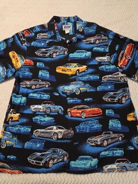 VTG Reyn Sports Spooner x Eddy Y Hawaiian Shirt Mens XXL Sports Cars Corvette